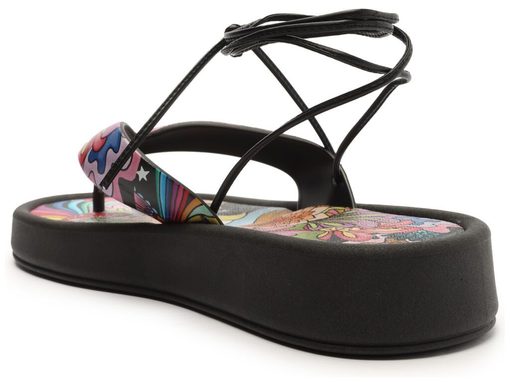 sandalia preta estampa flatform amarracao brizza-3